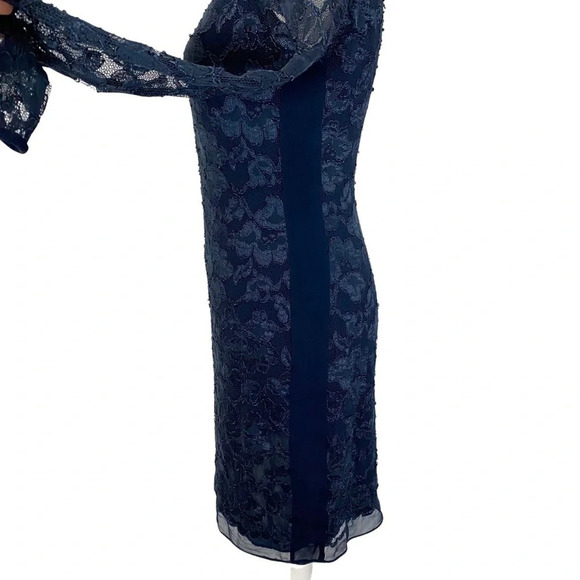 DVF Diane Von Furstenberg New Zarita Lace Dress Size Small Long Sleeve Navy Blue - Picture 5 of 16